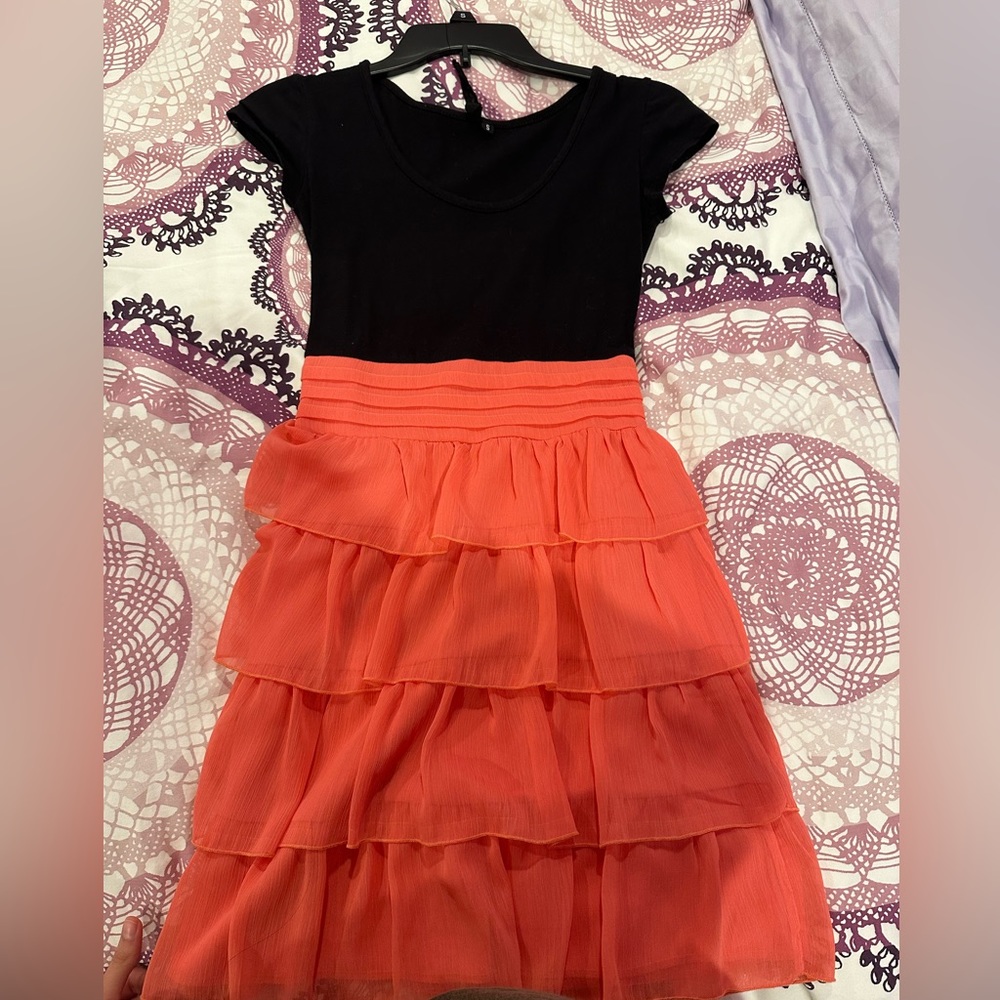 Orange Ruffle Girls Dress (S)